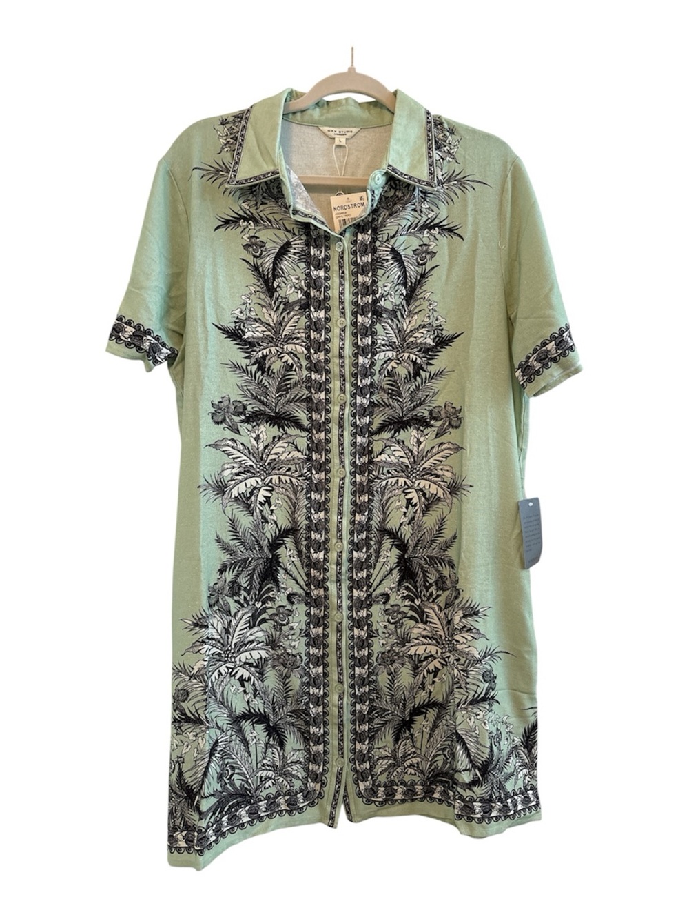 Max Studio Button Down Shift Dress Sz L